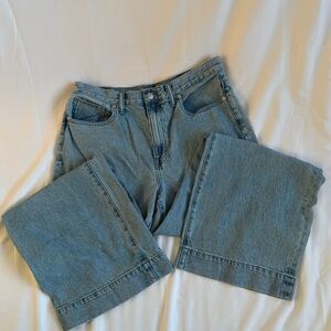 Madewell Superwide-Leg Jeans 30 Light Wash High Rise 30" Inseam Wide Baggy Denim